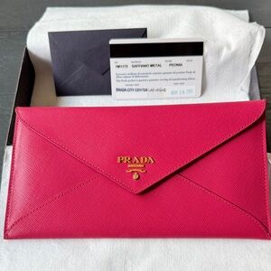 Prada Pink Envelope Clutch